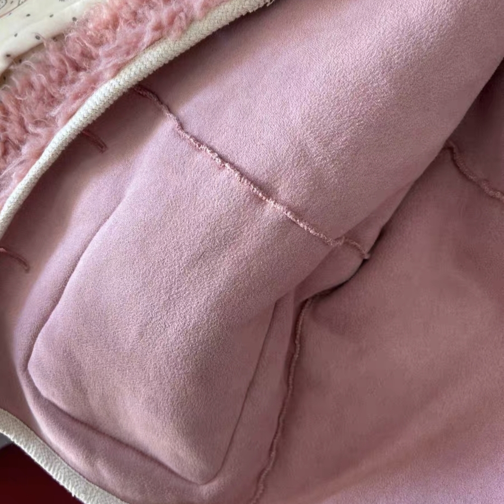 Pink Sherpa Button-Front Jacket - Picture 3 of 6